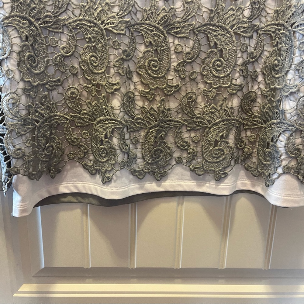 Ruby Rd. Gray Lace Long Sleeve Top - Picture 3 of 5